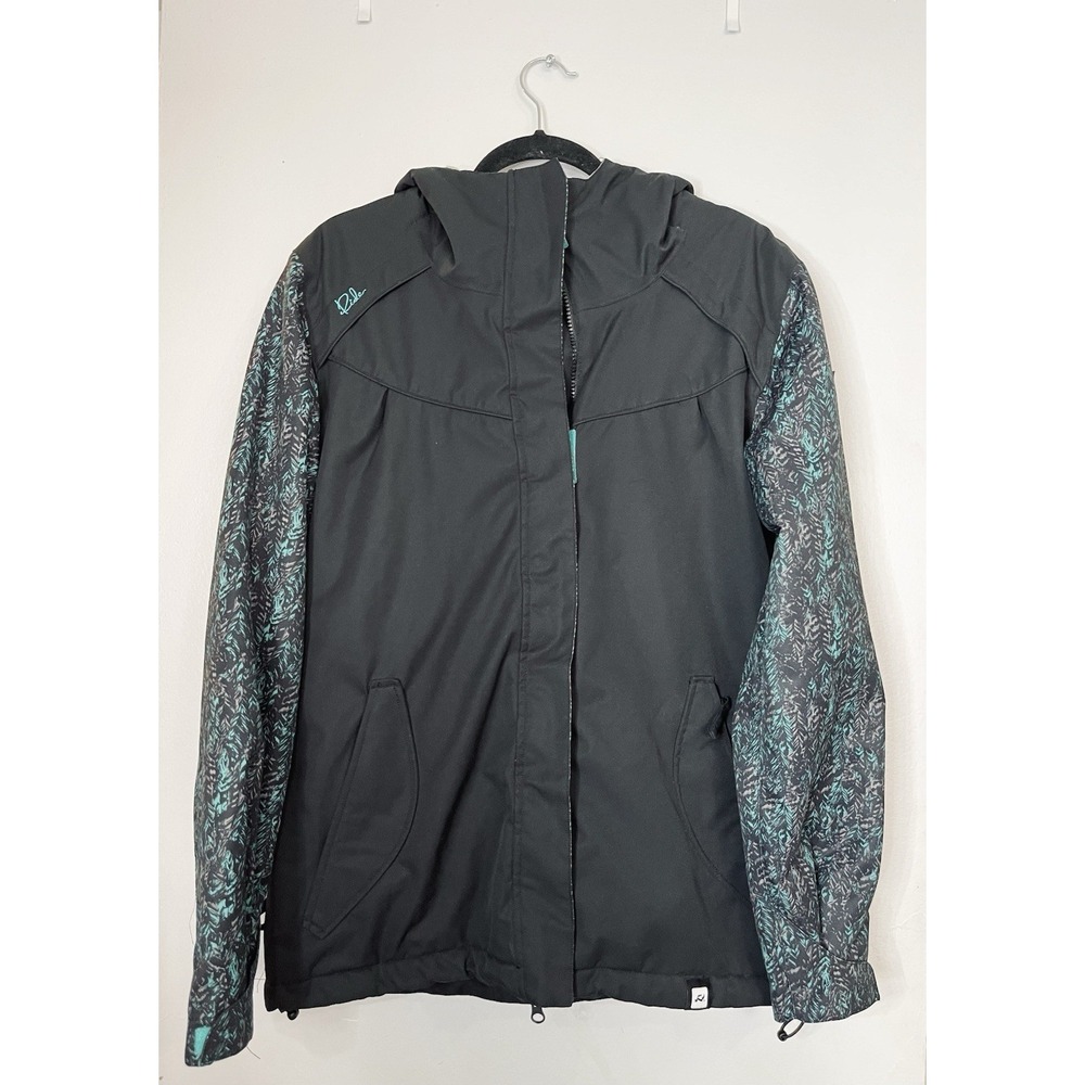 Ride Brighton Snowboard Jacket, Women's‎ Medium, Blue / Black Stencil Print